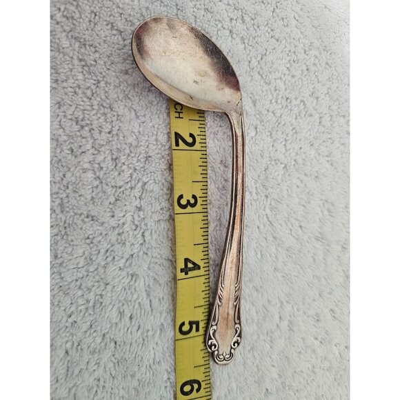 Vintage Silver-Plated Spoon with Ornate Handle Design 6 Inches Long - Picture 6 of 6
